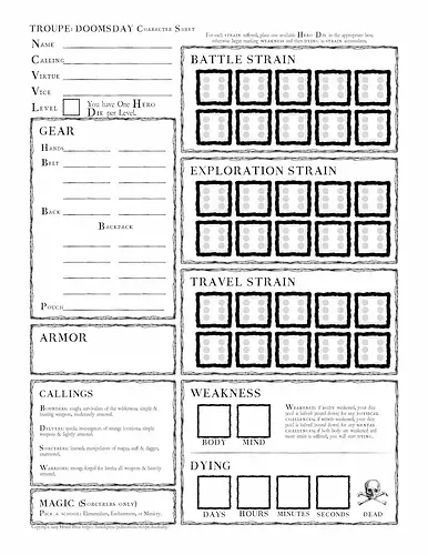 troupe doomsday character sheet